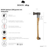 BISON 1879 Spaltaxt 2200g mit Schneid- und Stielschutz