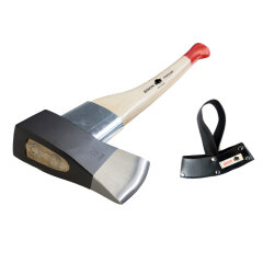 BISON Spaltaxt (2500g) mit 80cm Hickorystiel und...