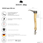 BISON 1879 Sappie 600g mit 80cm Hickory-Stiel